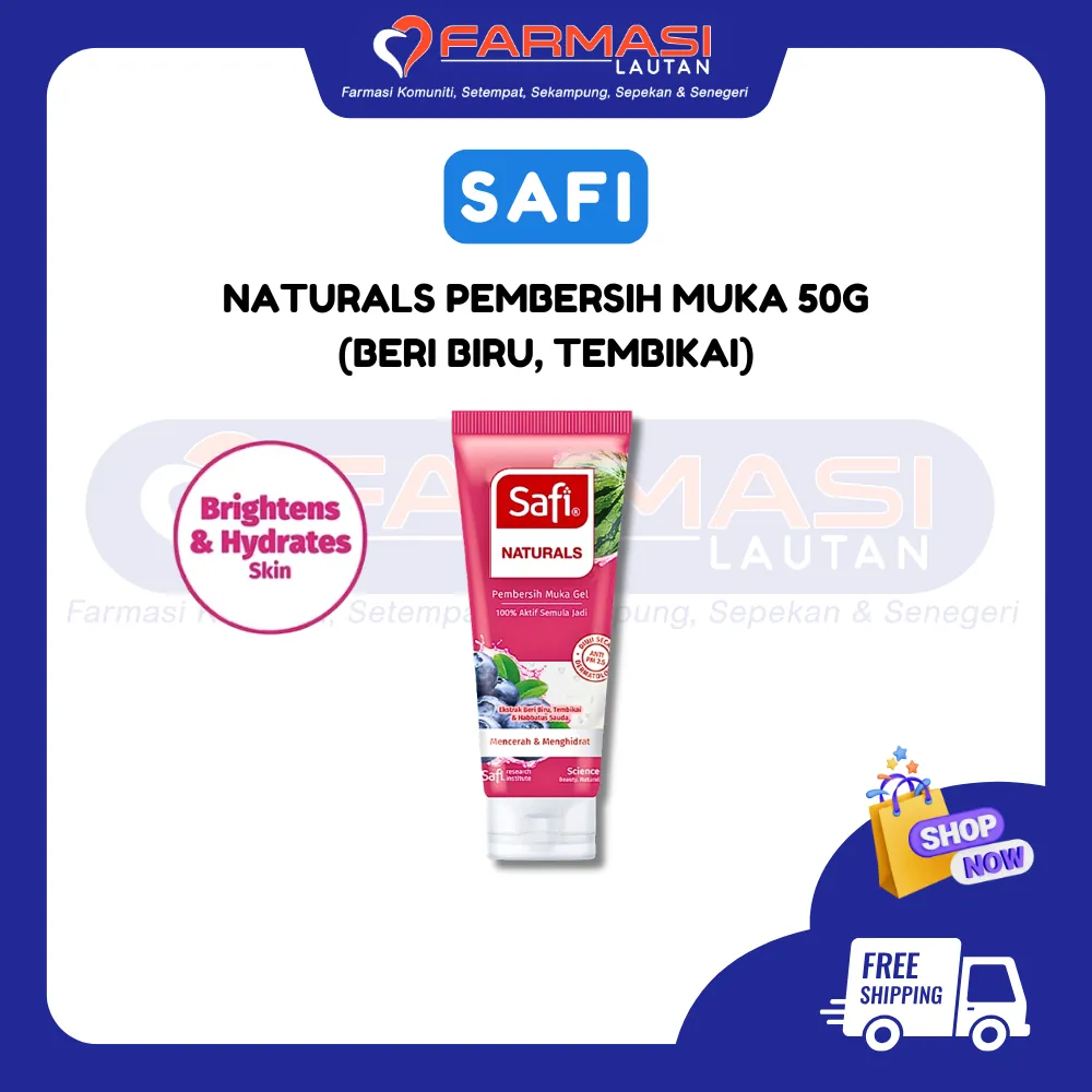 SAFI PEMBERSIH MUKA GEL BERI BIRU, TEMBIKAI & HABBATUS SAUDA 50 G