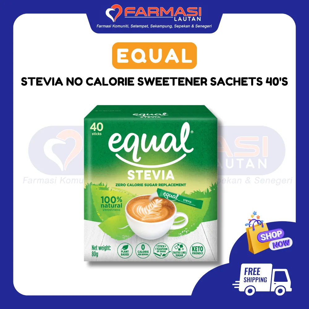 EQUAL SWEETENER STEVIA 60 G 40 STICKS