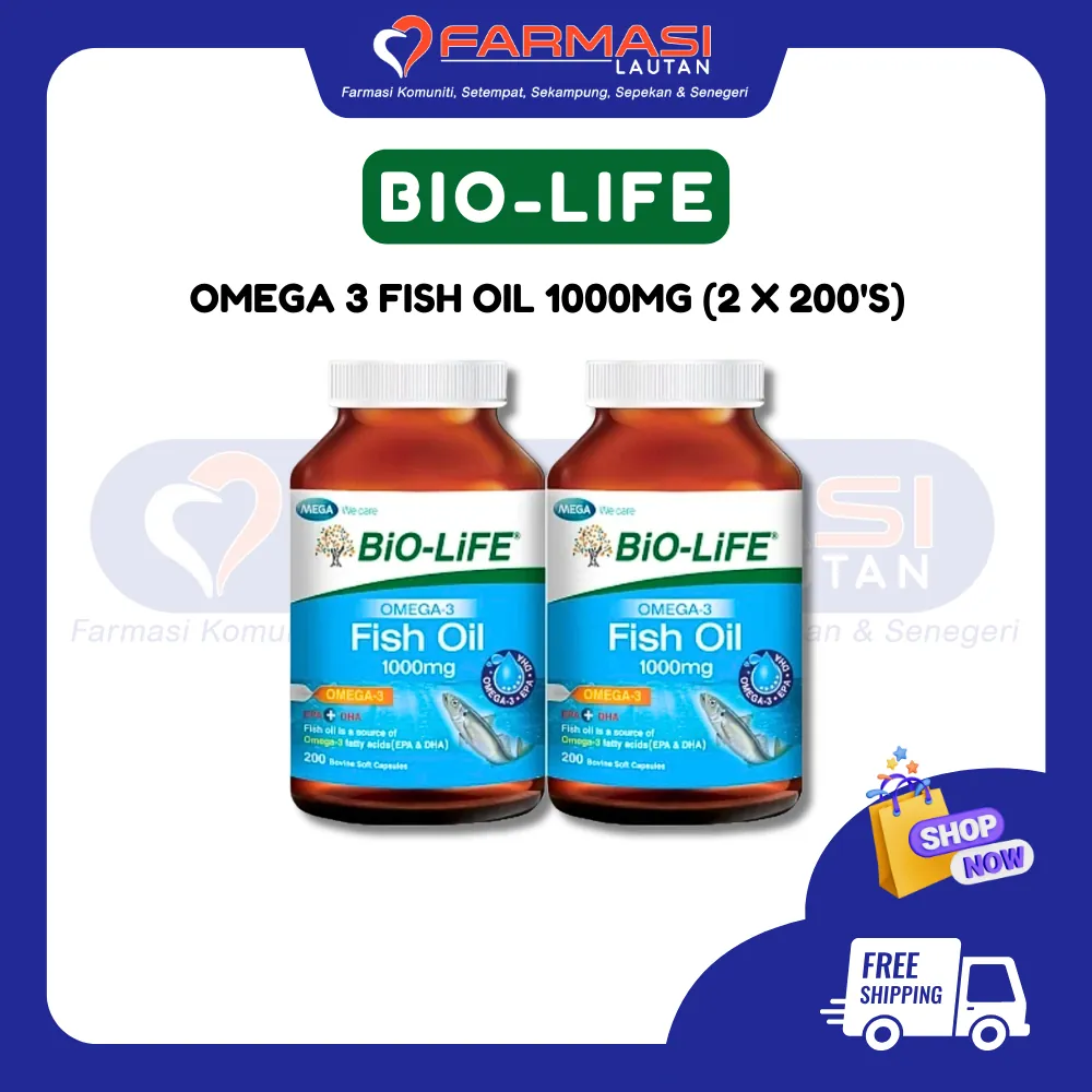 BIO-LIFE OMEGA 3 FISH OIL 1000 MG 200 CAPS TP