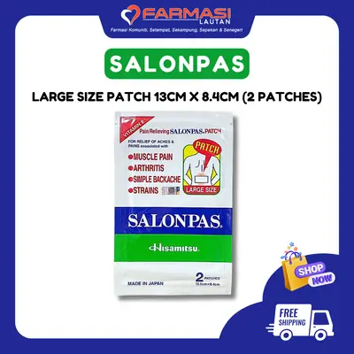 Salonpas Patch Large Size 13.0 cm X 8.4 cm 2 Patches