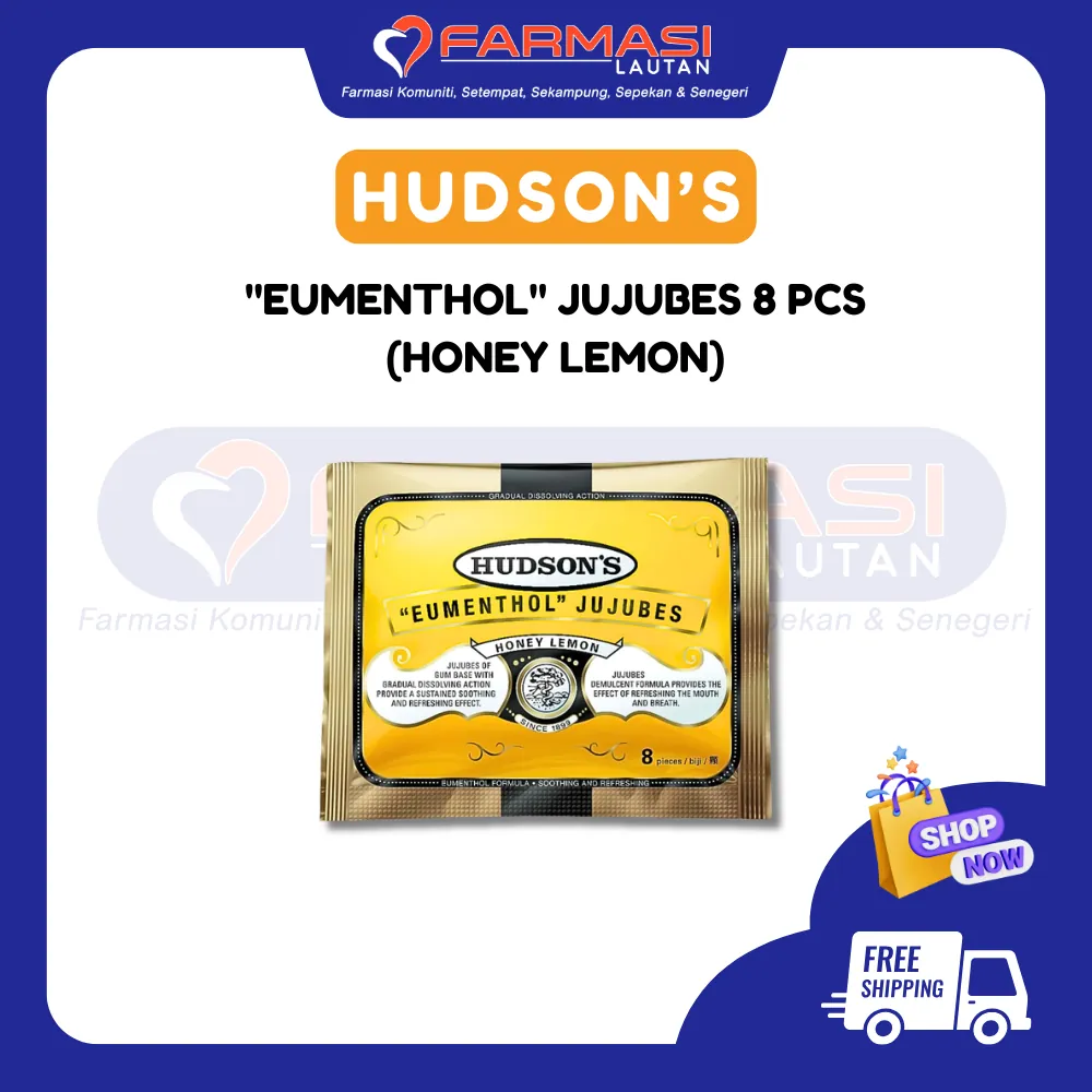 HUDSON'S "EUMENTHOL" JUJUBES HONEY LEMON 8 PCS