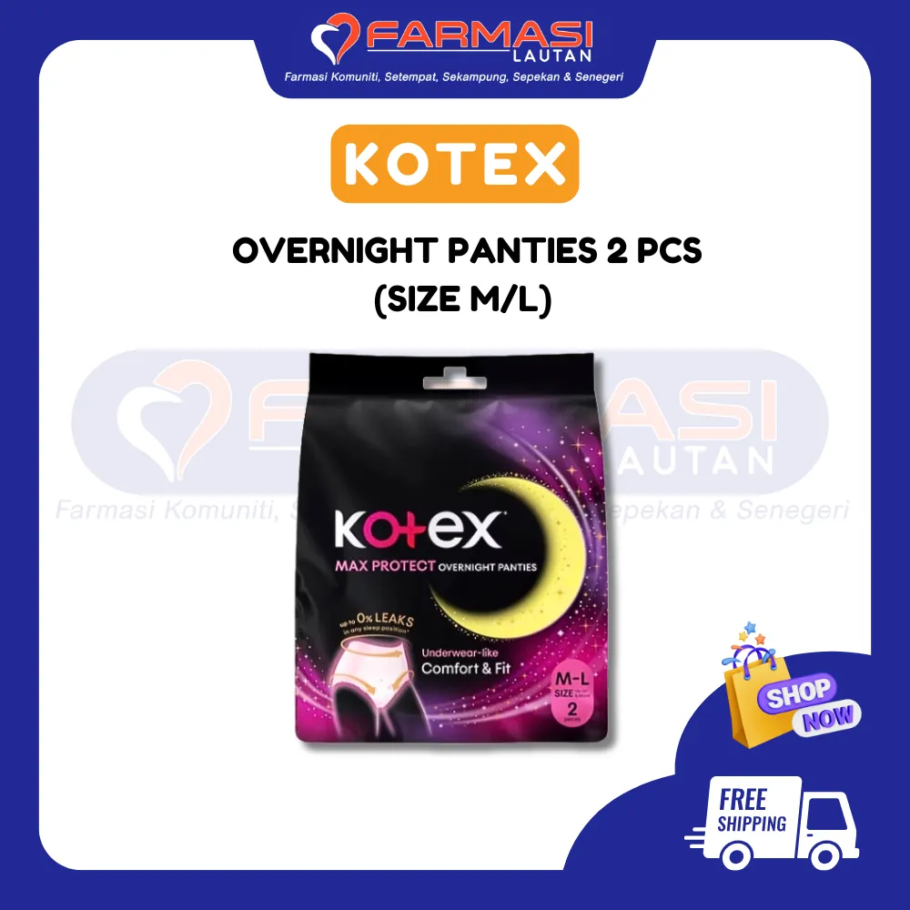 KOTEX OVERNIGHT PANTIES SIZE M/L 2PCS