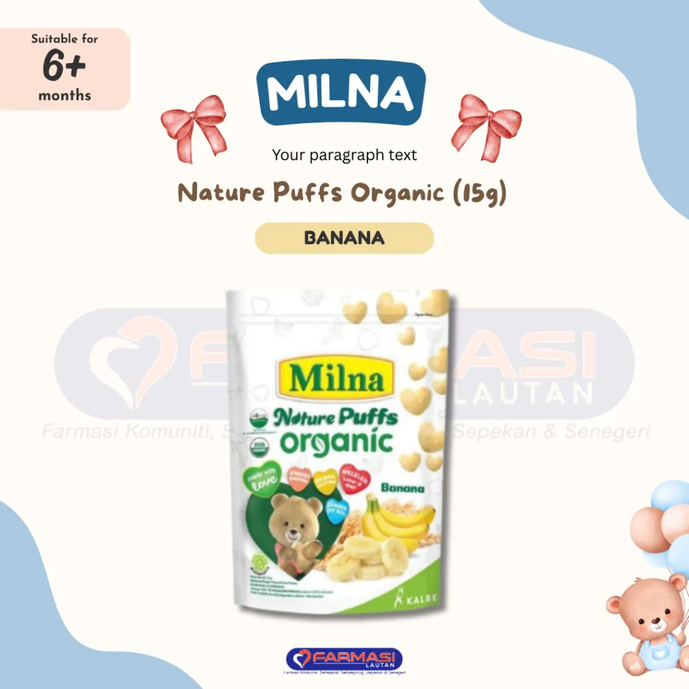 MILNA NATURE PUFFS ORGANIC BANANA 15G