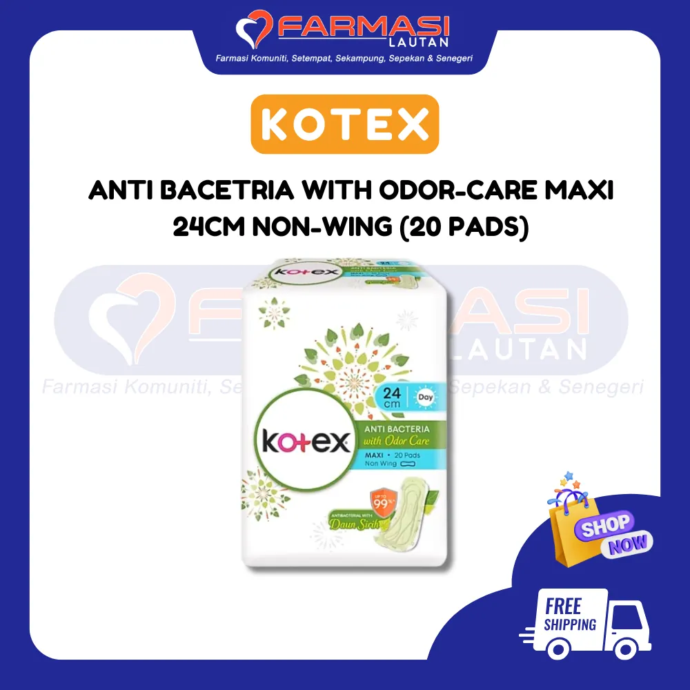 KOTEX ODOR-CARE DAUN SIRIH  MAXI NON  WING 24 CM 20  PADS