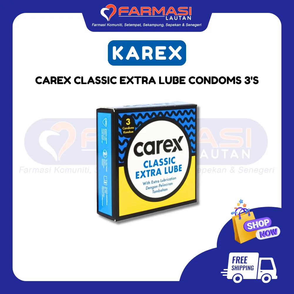 KAREX CAREX CLASSIC EXTRA LUBE 3 CONDOMS