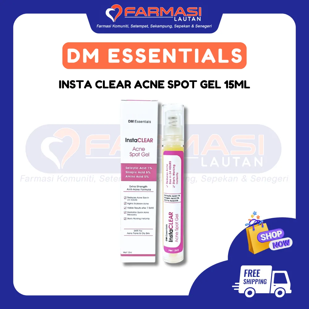 DM ESSENTIALS INSTACLEAR ACNE SPOT GEL 15 ML