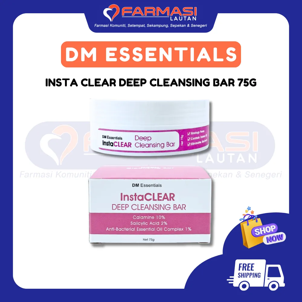 DM ESSENTIALS INSTACLEAR DEEP CLEANSING BAR 75 G