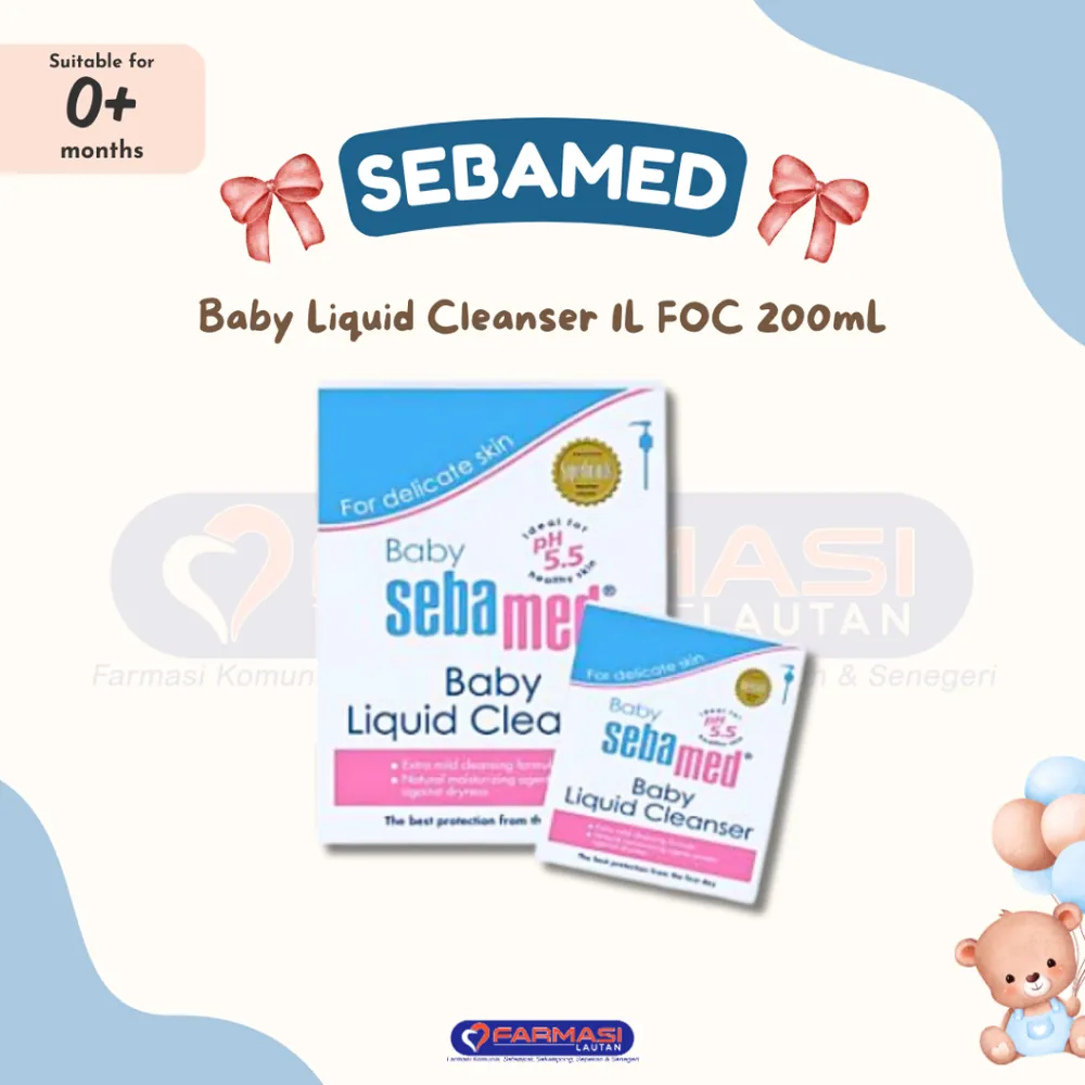 SEBAMED BABY LIQUID CLEANSER 1000 ML FOC +200 ML