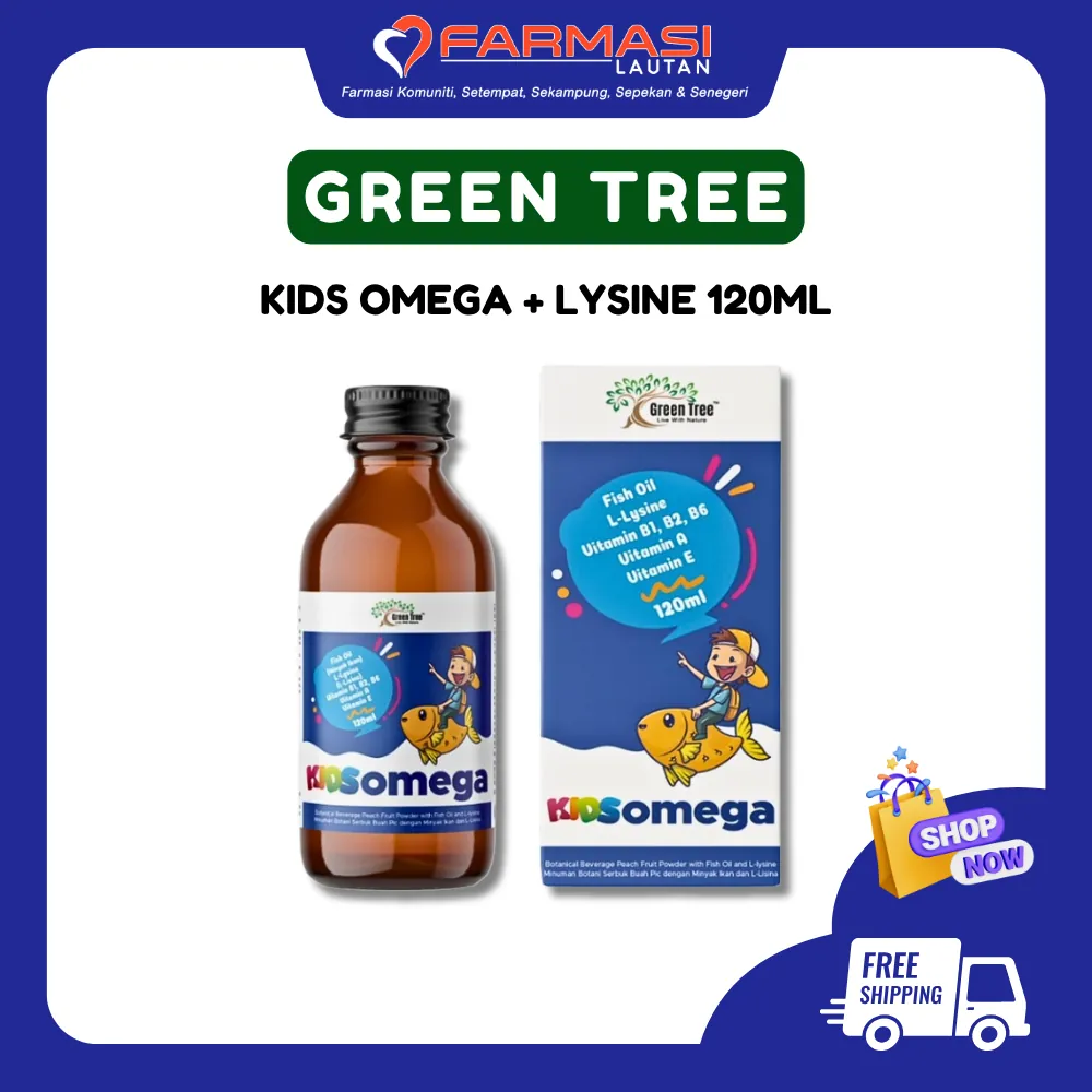 GREEN TREE KIDS OMEGA + LYSINE 120 ML