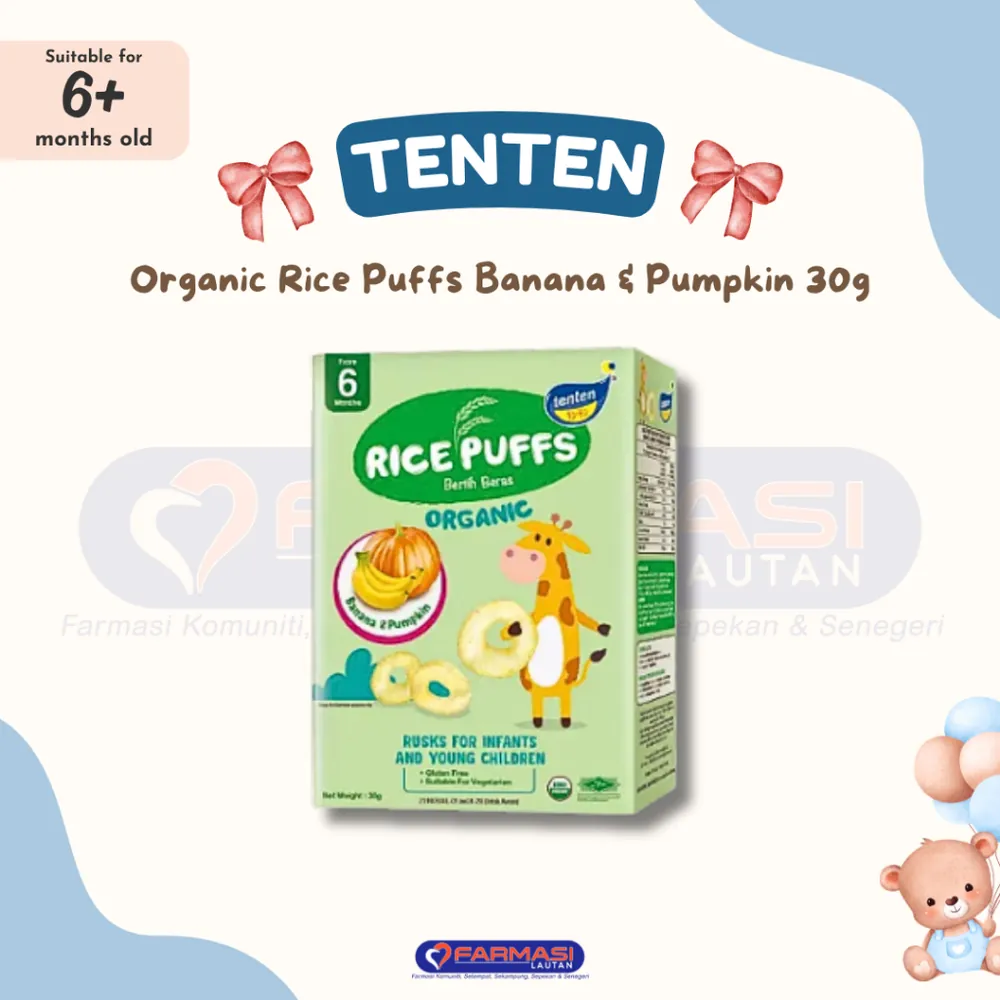TENTEN ORGANIC RICE PUFF (BANANA & PUMPKIN) 30 G