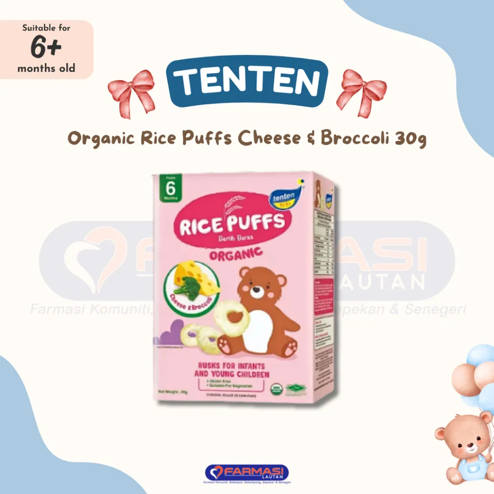 TENTEN ORGANIC RICE PUFF (CHEESE & BROCCOLI) 30 G
