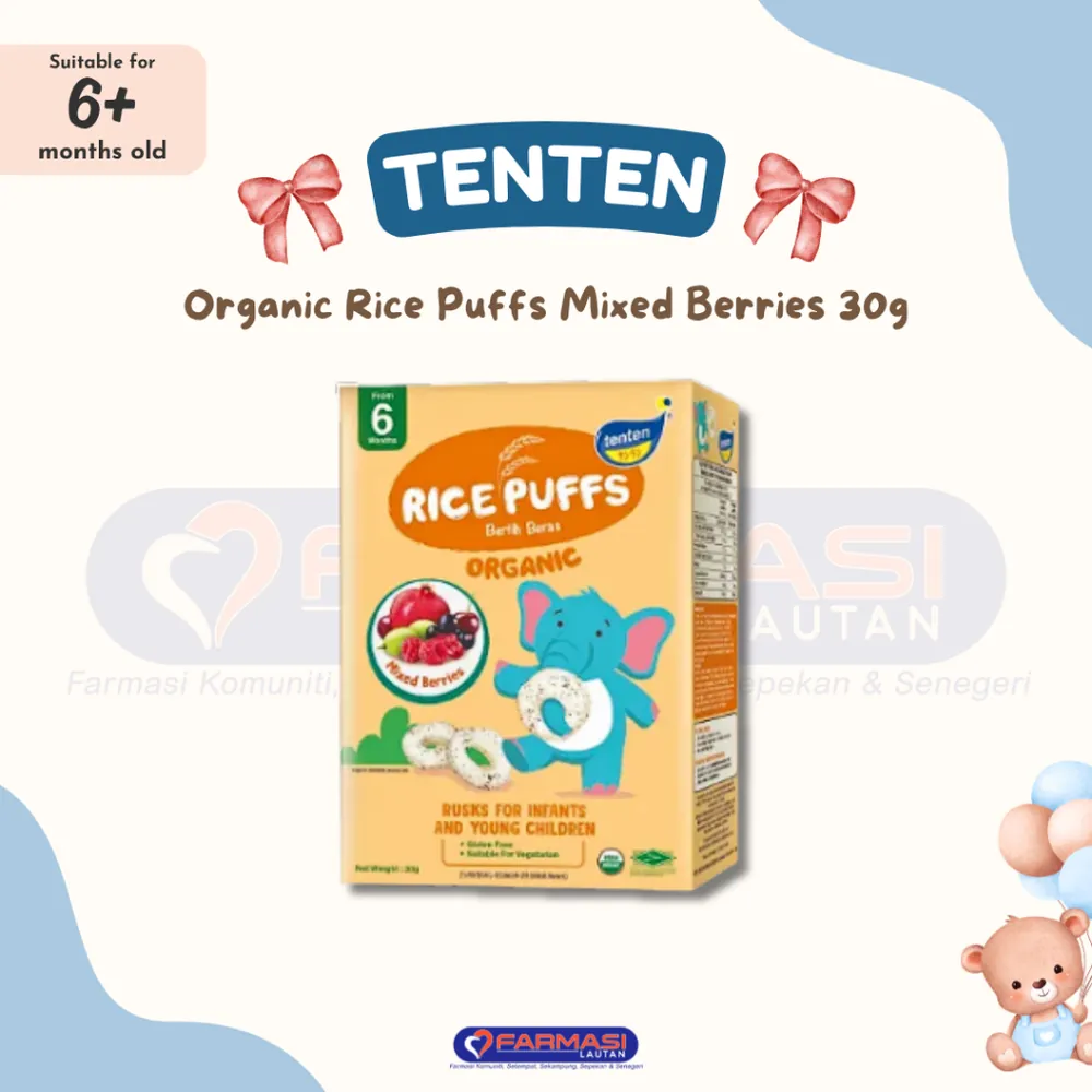 TENTEN ORGANIC RICE PUFF (MIXED BERRIES) 30 G