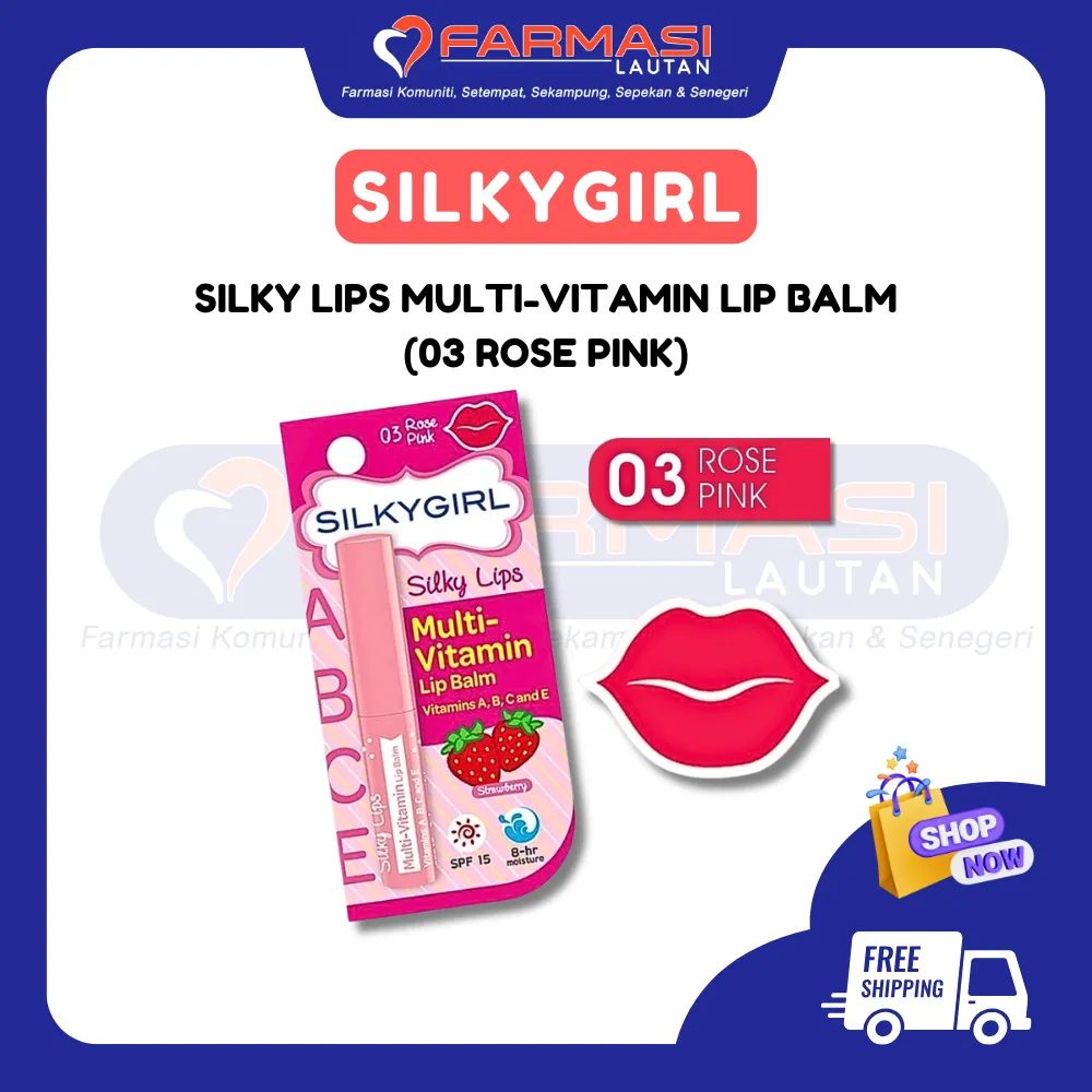 SILKYGIRL SILKY LIPS MULTI-VITAMIN LIP BALM 03 ROSE PINK