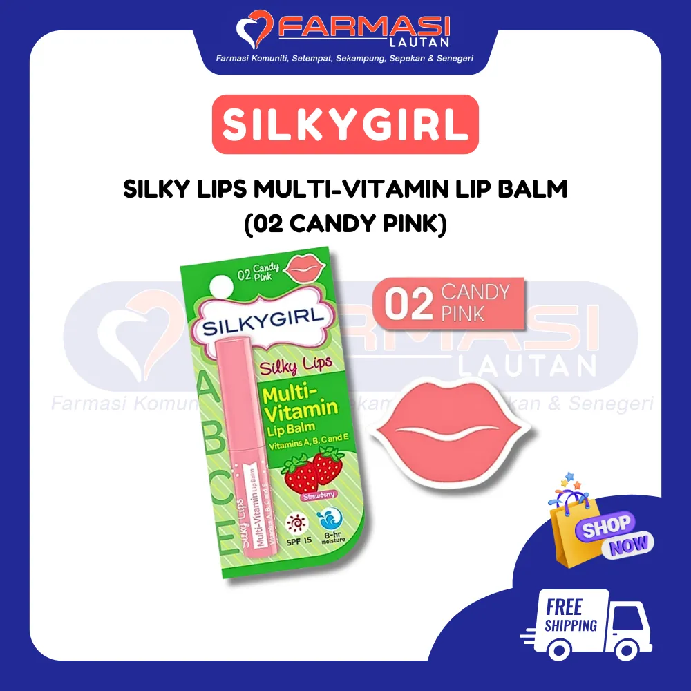 SILKYGIRL SILKY LIPS MULTI-VITAMIN LIP BALM 02 CANDY PINK