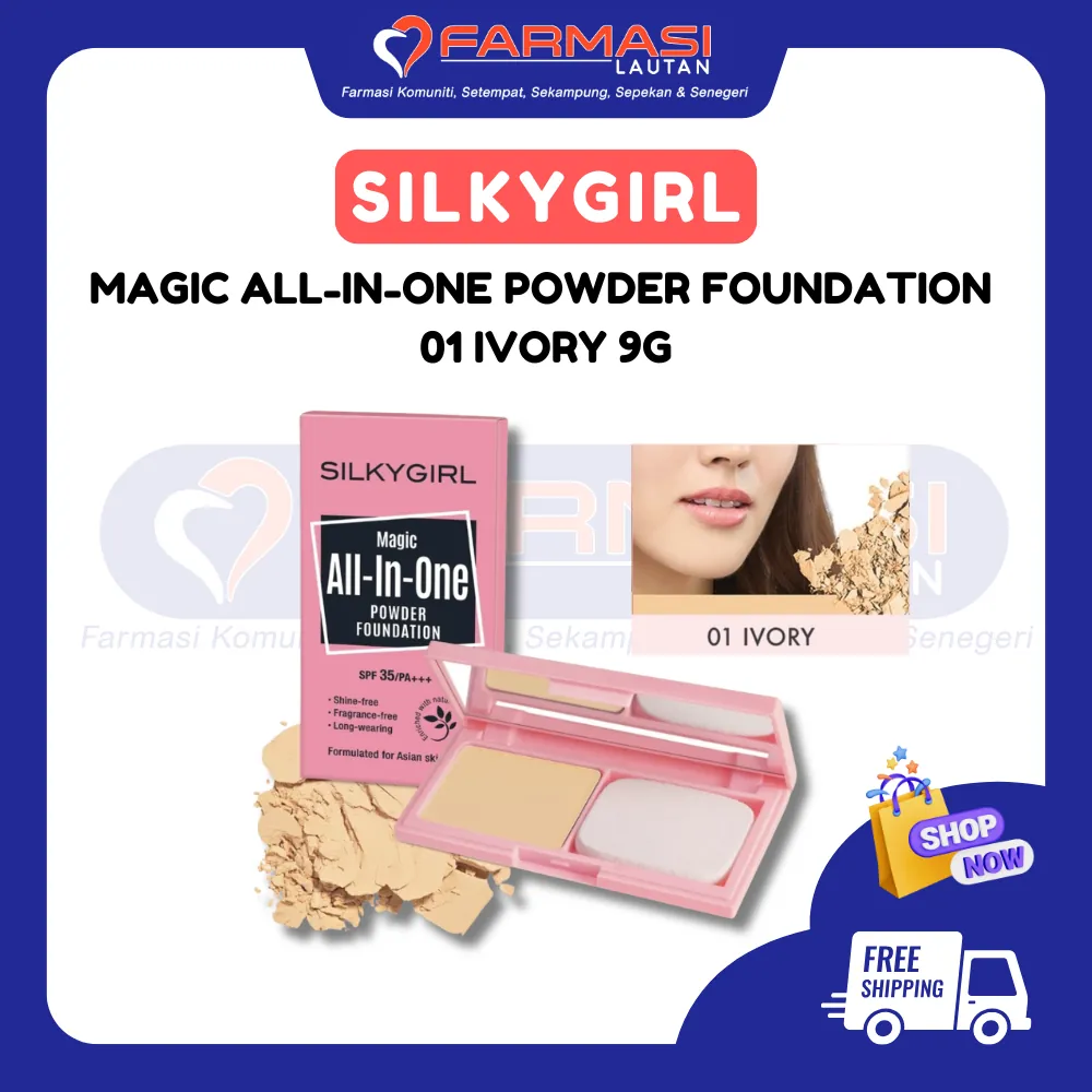 SILKYGIRL MAGIC ALL-IN-ONE POWDER FOUNDATION 01 IVORY 9 G