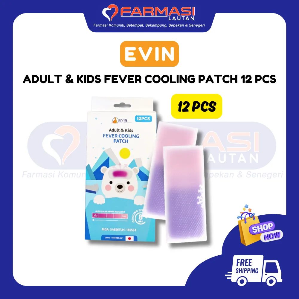 EVIN ADULT & KIDS FEVER COOLING PATCH 12 PCS