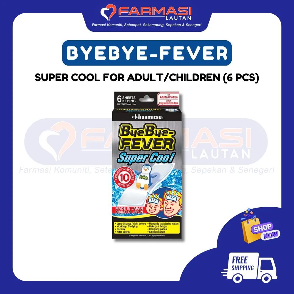 BYEBYE-FEVER SUPER COOL 5 CM X 12 CM 6 SHEETS