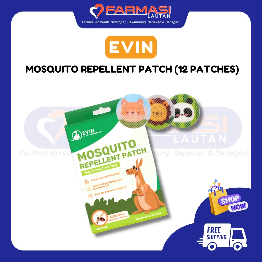 EVIN MOSQUITO REPELLENT PATCH 12 PATCHES
