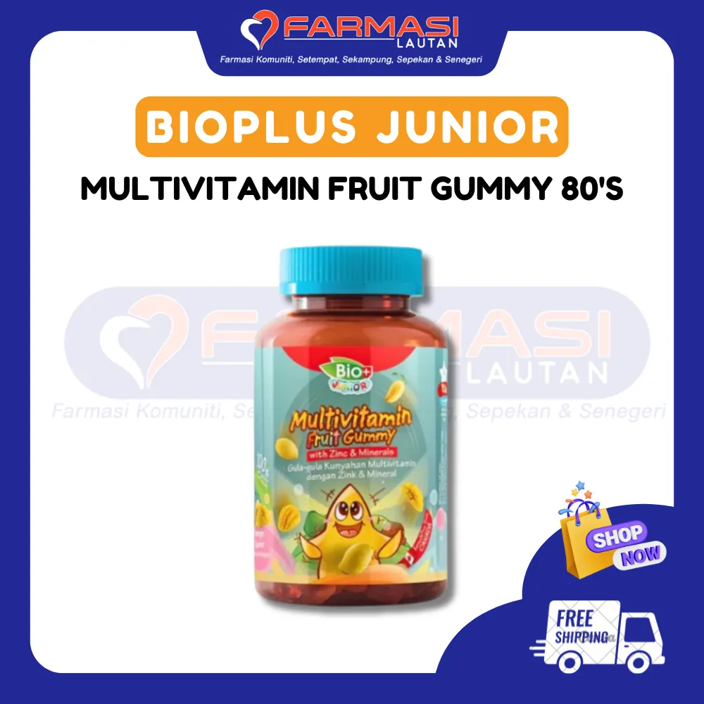 BIOPLUS JUNIOR MULTIVITAMINS FRUITS 80'S