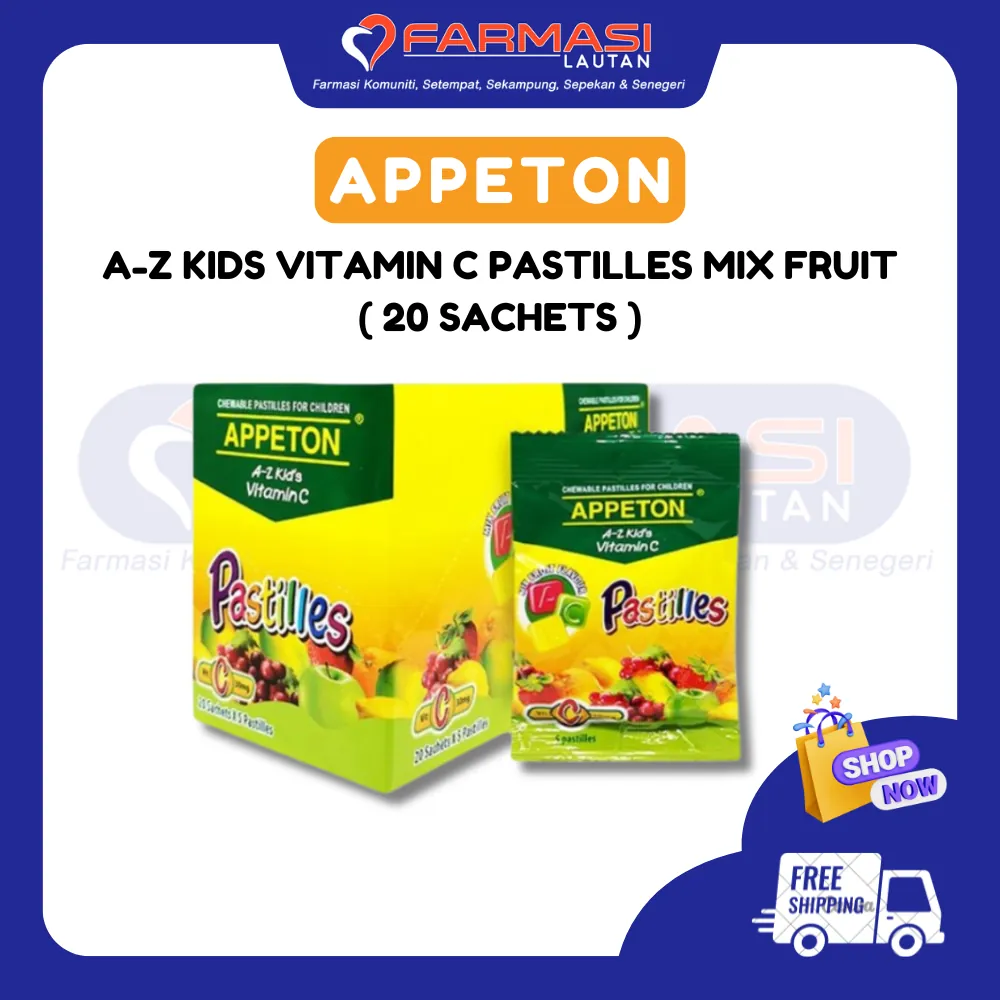 APPETON A-Z KID'S VIT C 30 MG MIX FRUIT 5 PSTLS 20 SCHTS