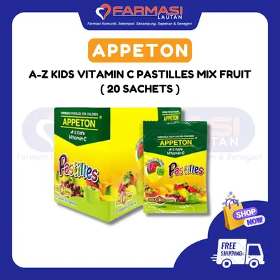 APPETON A-Z KID'S VIT C 30 MG MIX FRUIT 5 PSTLS 20 SCHTS