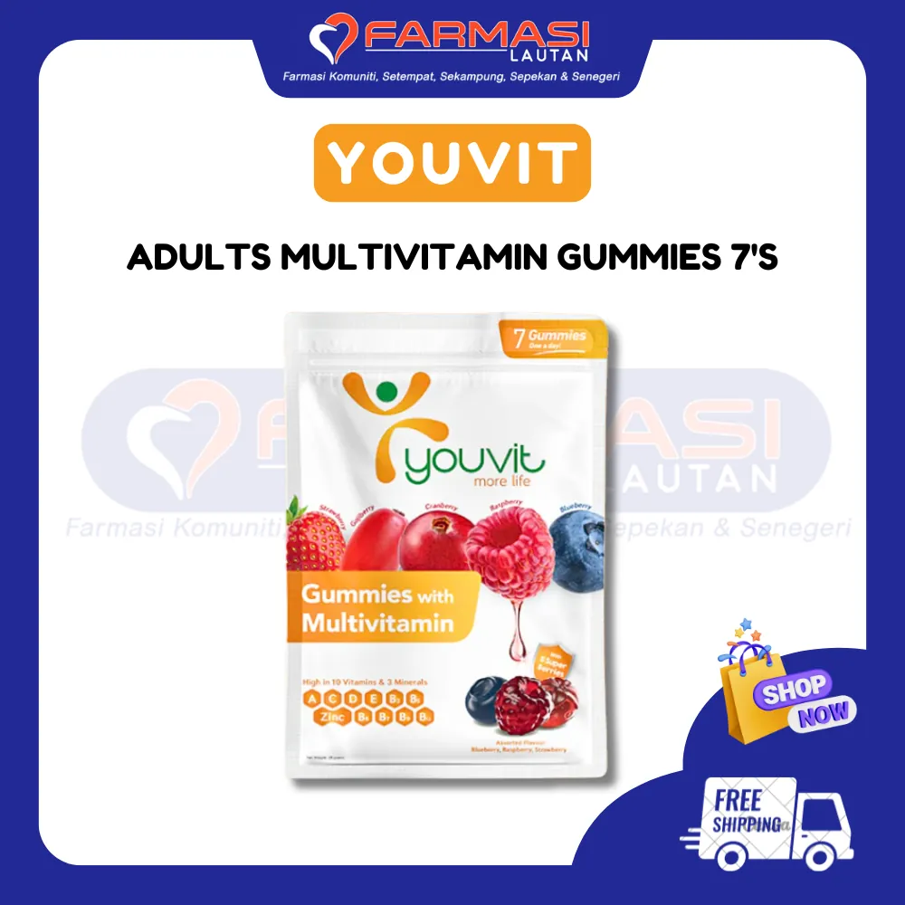 YOUVIT ADULTS MULTIVITAMIN GUMMIES MIX BERRY 7'S