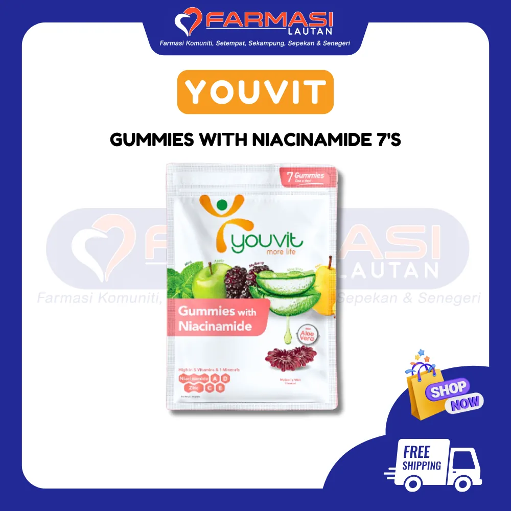 YOUVIT BEAUTY NIACINAMIDE GUMMIES MULBERRY MINT 7'S