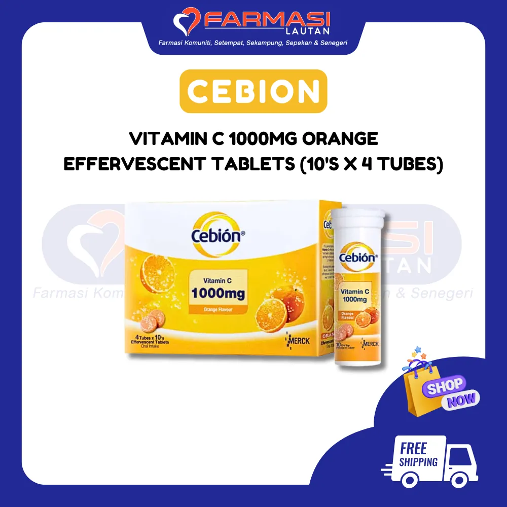 CEBION VIT C 1000 MG ORANGE 10 TABS 4 TUBES