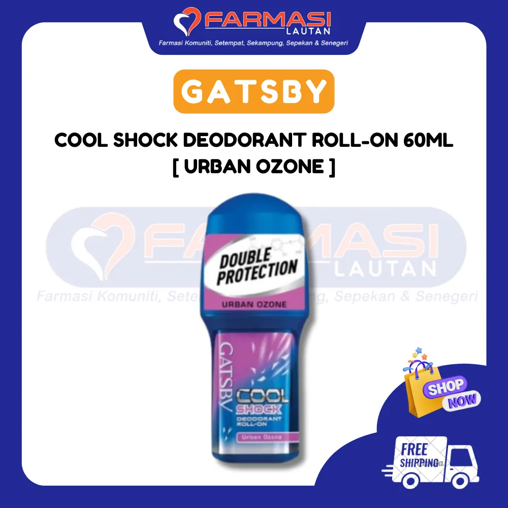 GATSBY COOL SHOCK DEODORANT ROLL-ON URBAN OZONE 60 ML