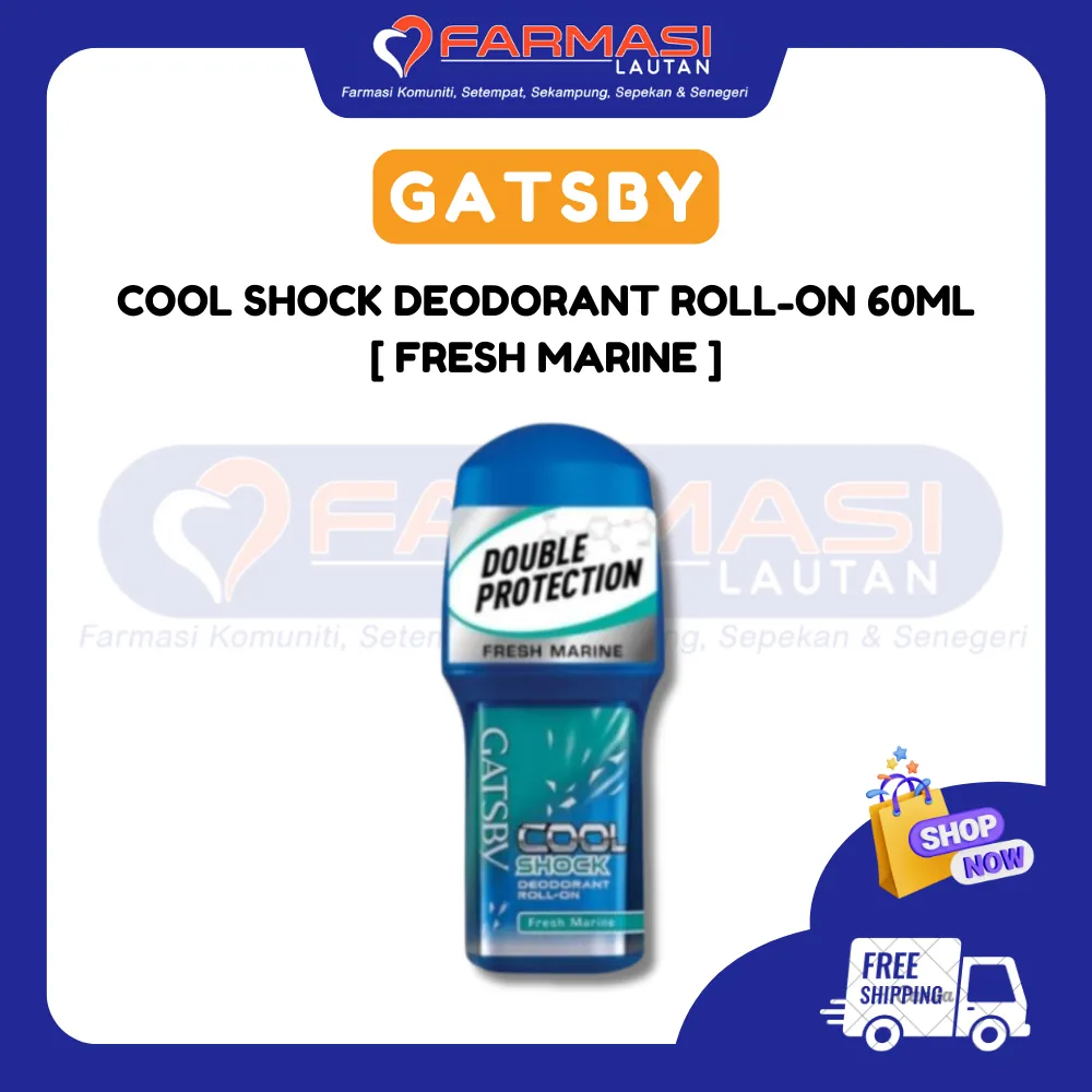 GATSBY COOL SHOCK DEODORANT ROLL-ON FRESH MARINE 60 ML