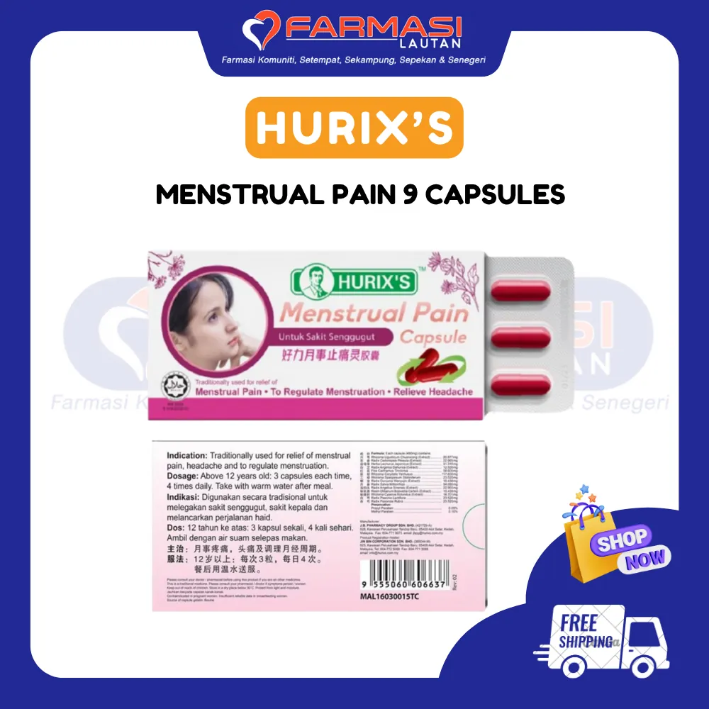 HURIX'S MENSTRUAL PAIN 9 CAPS