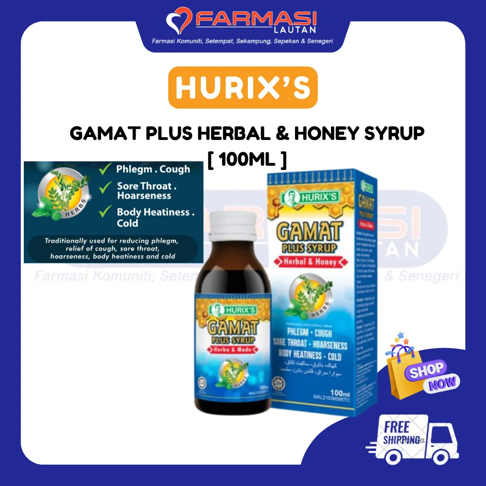 HURIX'S GAMAT PLUS HERBAL & HONEY SYRUP 100 ML