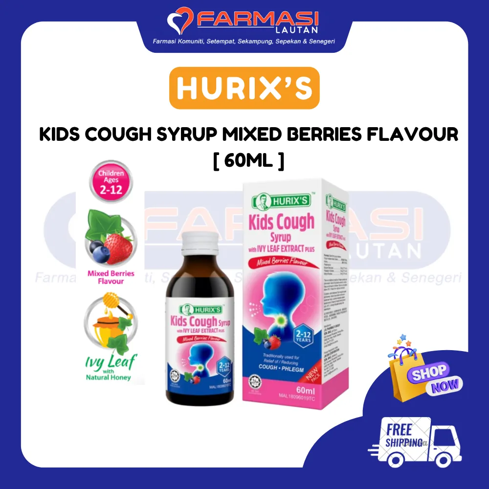 HURIX'S KIDS COUGH SYRUP MIXED BERRIES FLAVOUR 60 ML