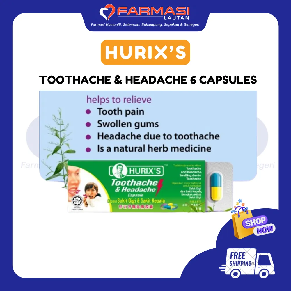 HURIX'S SAKIT GIGI & SAKIT KEPALA NEW 6 CAPS