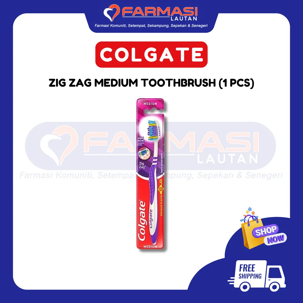COLGATE TOOTHBRUSH ZIG ZAG MEDIUM 1 PCS