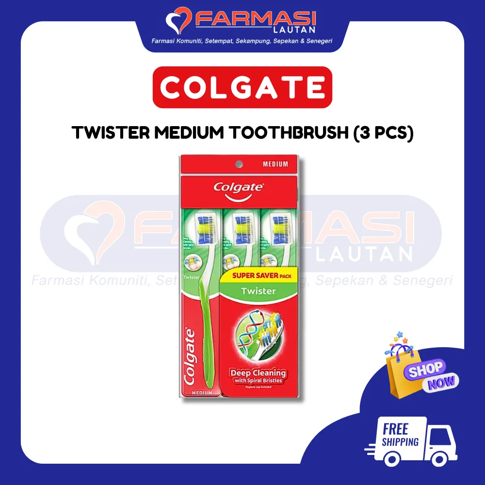 COLGATE TWISTER MEDIUM TOOTHBRUSH B2F1