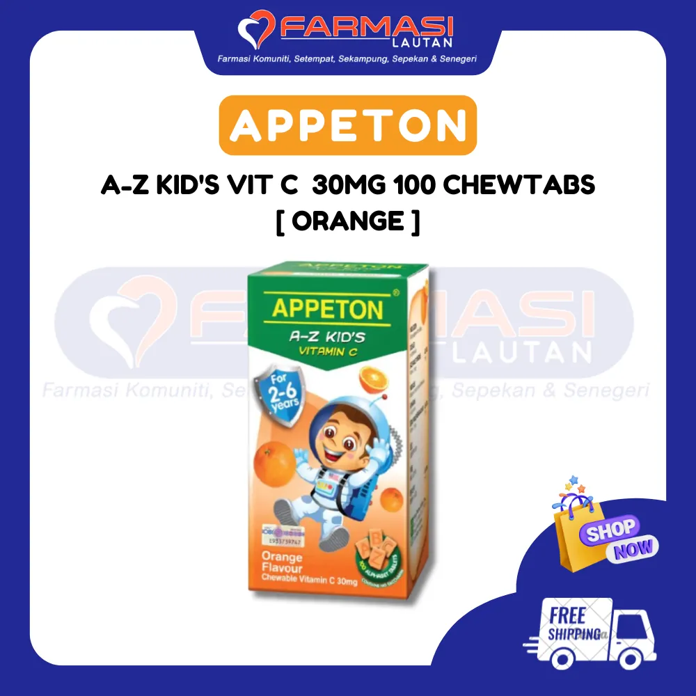 APPETON A-Z KID'S VIT C 30 MG ORANGE 100 CHWTABS