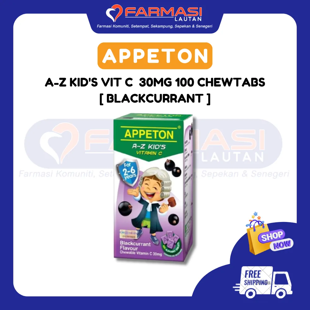 APPETON A-Z KID'S VIT C 30 MG BLACKCURRANT 100 CHWTABS