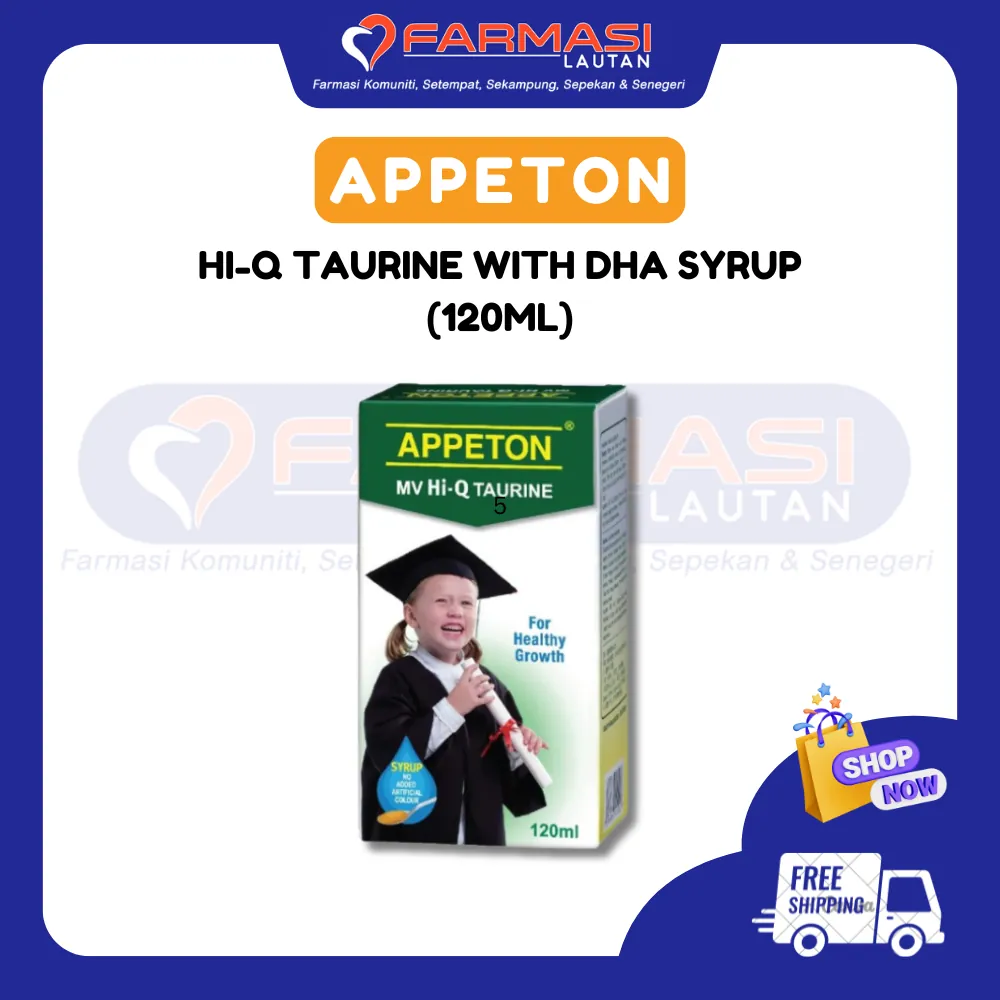 APPETON HI-Q TAURINE WITH DHA 120 ML SYRUP