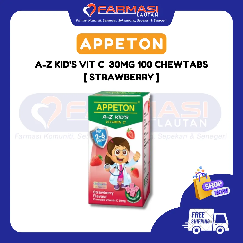 APPETON A-Z KID'S VIT C 30 MG STRAWBERRY 100 CHWTABS
