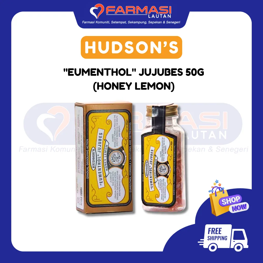 HUDSON'S "EUMENTHOL" JUJUBES HONEY LEMON 50 G