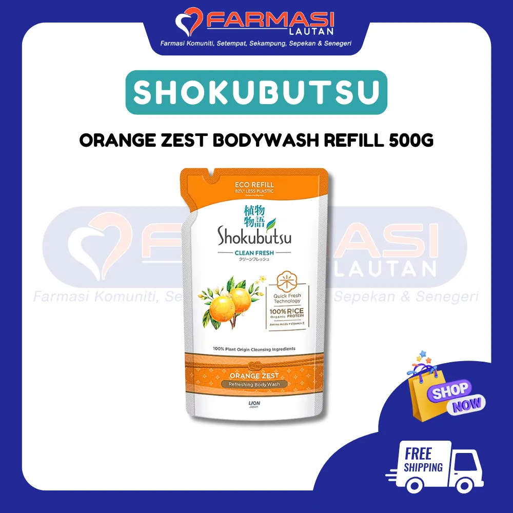 SHOKUBUTSU REFILL ORANGE ZEST PEEL SENSATION 500 G