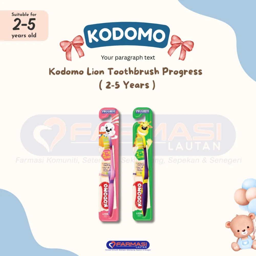 KODOMO LION TOOTHBRUSH PROGRESS 2 YRS-5 YRS SOFT 1 PCS