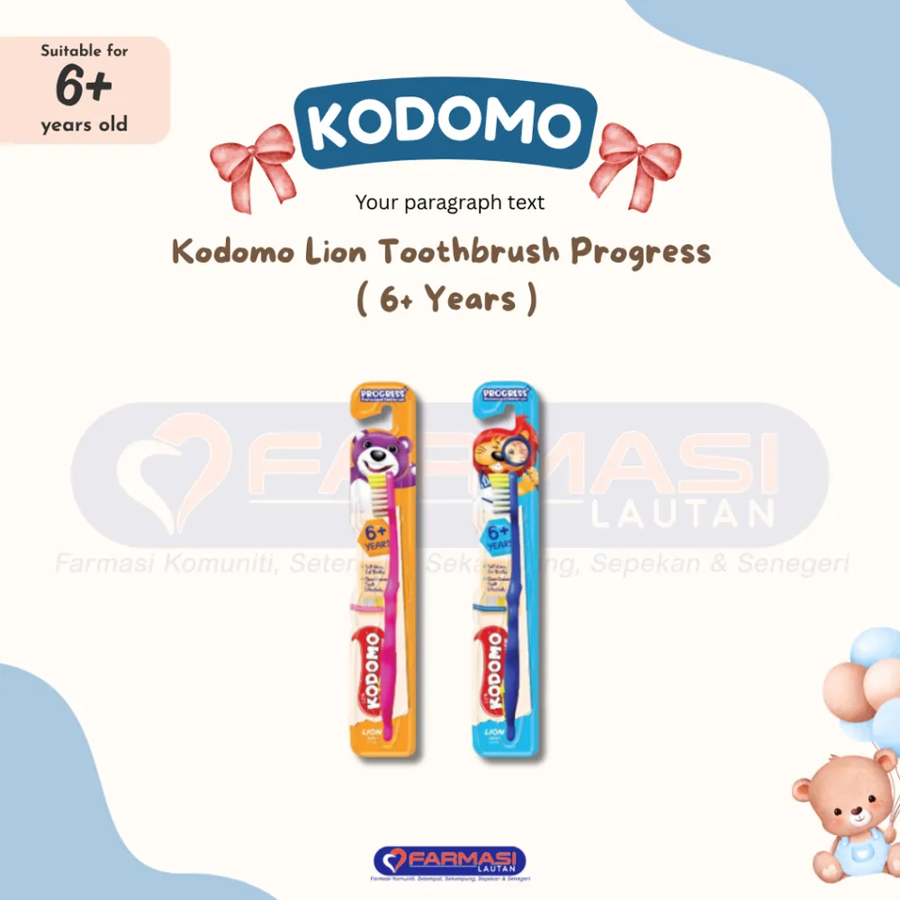 KODOMO LION TOOTHBRUSH PROGRESS 6 YRS+ SOFT 1 PCS
