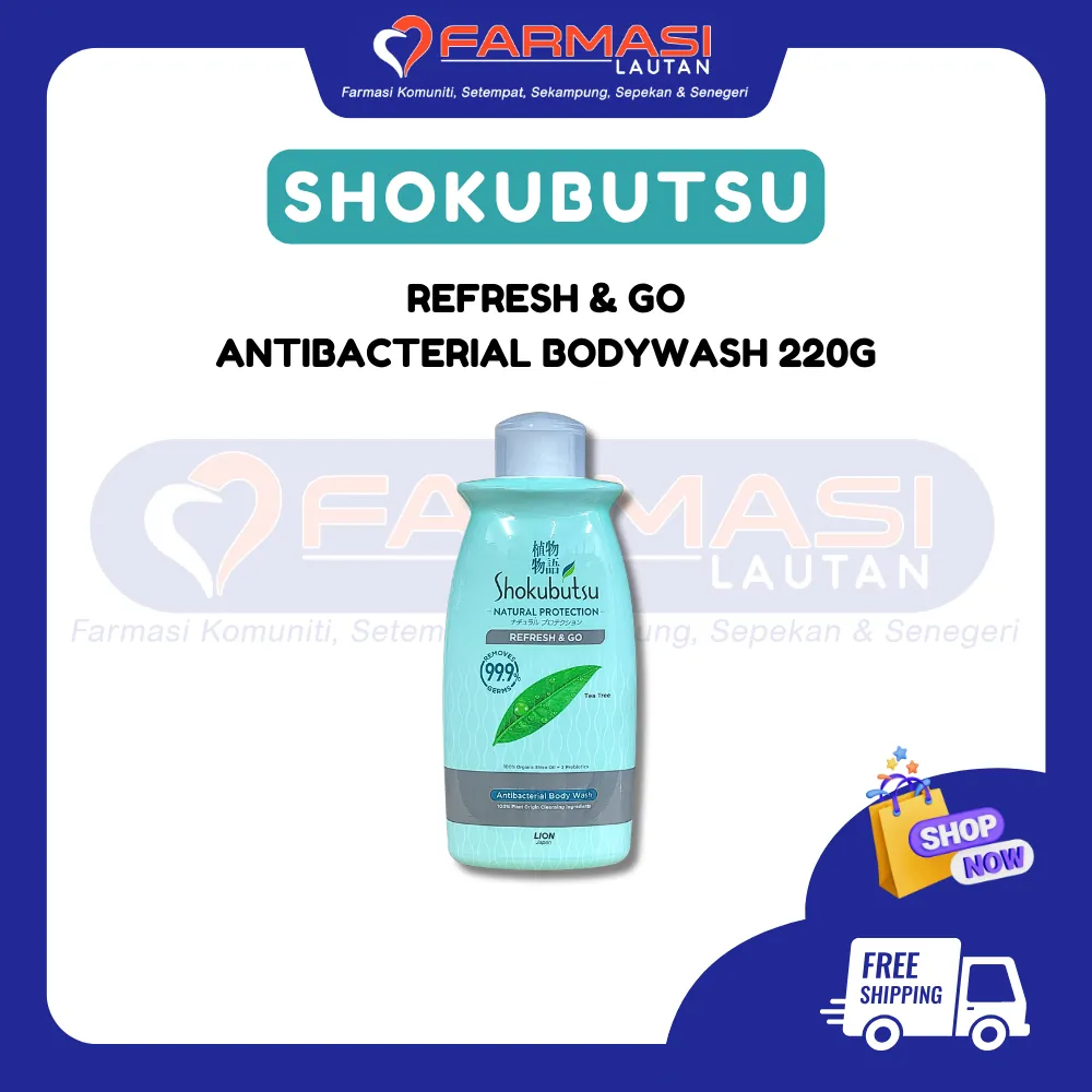 SHOKUBUTSU NATURAL PROTECTION BODYWASH REFRESH & GO 220 G