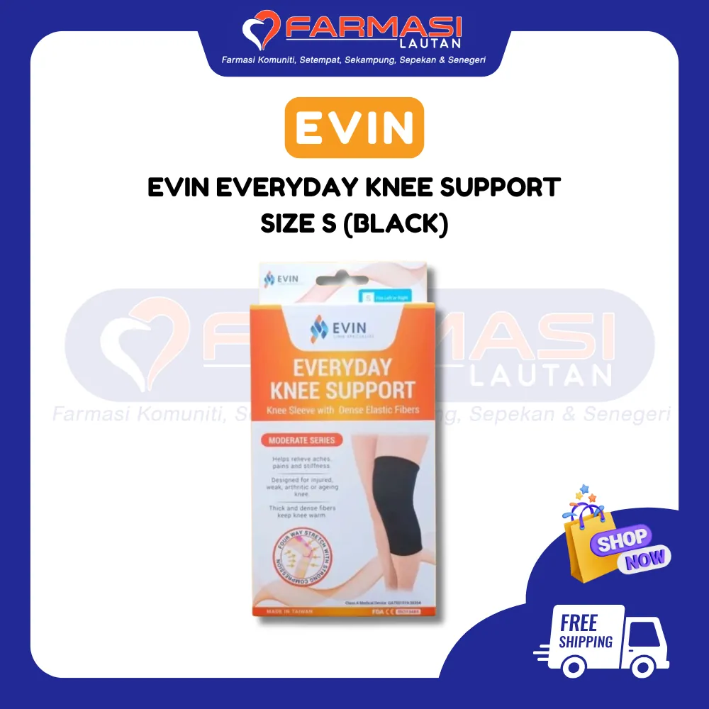 EVIN EVERYDAY KNEE SUPPORT SIZE S (BLACK)