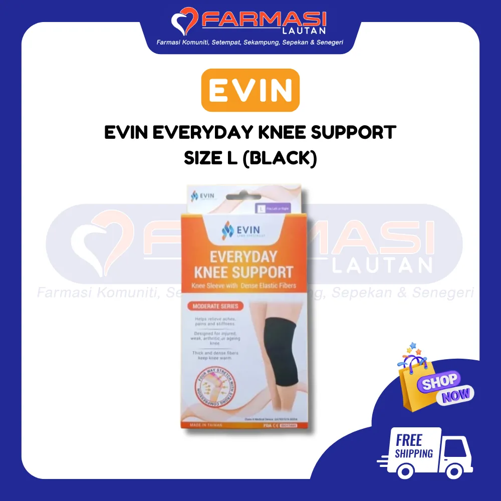 EVIN EVERYDAY KNEE SUPPORT SIZE L (BLACK)