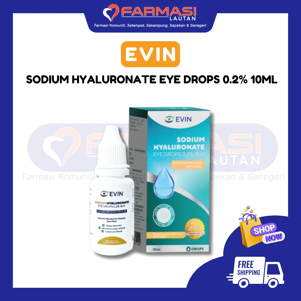 EVIN SODIUM HYALURONATE EYE DROPS 0.2 % 10 ML