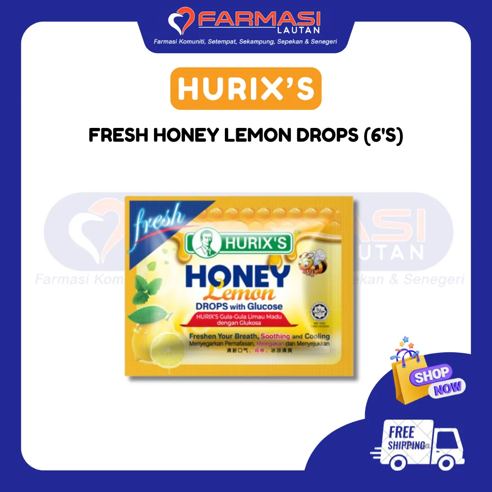 HURIX'S HONEY LEMON DROPS WITH GLUCOSE 6 DROPS