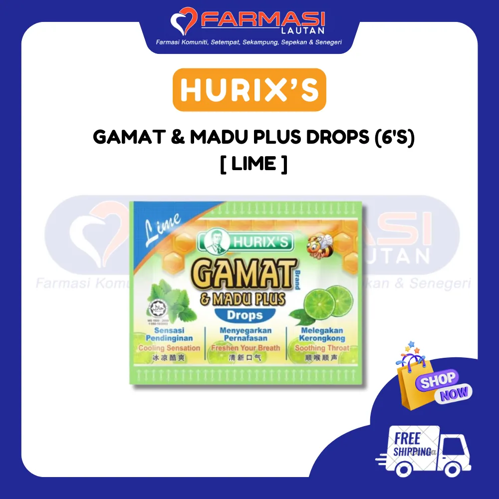 HURIX'S GAMAT & MADU PLUS DROPS LIME DROPS
